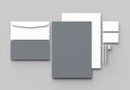 Corporate identity stationery mock up isolated on gray background. 3D illustrating.