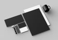 Corporate identity stationery mock up isolated on gray background. 3D illustrating.