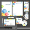 Corporate identity template with color cube elements.