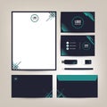 Corporate identity template design with a black and green colors Business set stationery