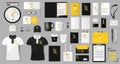 Corporate identity template design. Realistic golden and black Business Stationery mockup for shop. Stationery and Royalty Free Stock Photo