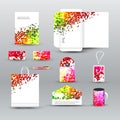 Corporate identity template with dotted background. Vector company dots style for brandbook and guideline, pen, cd disc