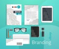 Corporate identity template set. Business stationery mock-up for branding design. Royalty Free Stock Photo