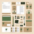 Corporate identity template set. Eco Tea mock-up Royalty Free Stock Photo
