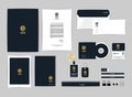 Corporate identity template for your business includes CD Cover, Business Card, folder, ruler, Envelope and Letter Head Designs V Royalty Free Stock Photo