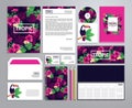 Corporate identity templates in tropical style.