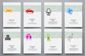 Corporate identity vector templates set with doodles family theme