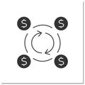 Corporate investment glyph icon