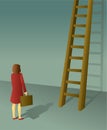 Corporate Ladder Businesswoman Royalty Free Stock Photo