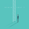 Corporate ladder concept illustration. Businessman making big career decision. Royalty Free Stock Photo