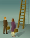 Corporate Ladder Man and Woman Royalty Free Stock Photo