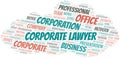 Corporate Lawyer vector word cloud, made with text only.