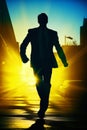 Corporate man silhouette in a business suit Royalty Free Stock Photo