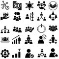 Corporate management icon vector set. business people illustration sign collection. partnership symbol. professional logo. Royalty Free Stock Photo