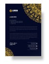 corporate Modern Creative and Clean business style luxury gold and black color letterhead.