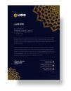 corporate Modern Creative and Clean business style luxury gold and black color letterhead.