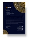 corporate Modern Creative and Clean business style luxury gold and black color letterhead.