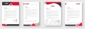 corporate modern letterhead design template with red color. Royalty Free Stock Photo