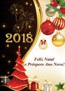 Corporate New Year 2018 greeting card designed for Portuguese speaking clients