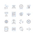 Corporate objectives line icons collection. Profits, Growth, Expansion, Innovation, Sustainability, Efficiency Royalty Free Stock Photo