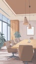 Corporate Office Meeting Room Illustration Royalty Free Stock Photo