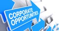 Corporate Opportunities - Inscription on the Blue Cursor. 3D. Royalty Free Stock Photo