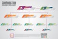 Corporate organization chart template with business people icons. Vector modern infographics and simple with profile illustration. Royalty Free Stock Photo