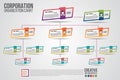 Corporate organization chart template with business people icons. Vector modern infographics and simple with profile illustration. Royalty Free Stock Photo