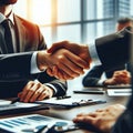 Corporate Partnership: Close-up on a Profound Handshake Royalty Free Stock Photo