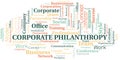 Corporate Philanthropy vector word cloud, made with text only.