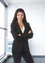 Corporate portrait of young attractive latin business woman wear Royalty Free Stock Photo