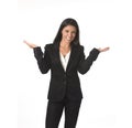 Corporate portrait of young attractive latin businesswoman in office suit smiling happy Royalty Free Stock Photo