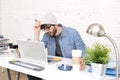 Corporate portrait of young hispanic attractive hipster businessman working at modern home office Royalty Free Stock Photo