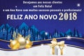 Corporate holiday season greeting card designed for Portuguese speaking clients