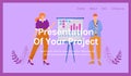 Corporate presentation landing page vector template Royalty Free Stock Photo