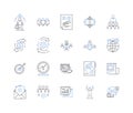 Corporate progress line icons collection. Growth, Advancement, Success, Expansion, Development, Innovation, Strategy