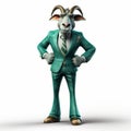 Corporate Punk Goat: Uhd Image Of A Cleverly Humorous Anthropomorphic Character