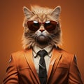 Corporate Punk: Photorealistic Portraiture Of A Burmese Cat In A Stylish Suit