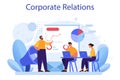 Corporate relations. Business ethics. Corporate organization development Royalty Free Stock Photo