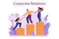 Corporate relations. Business ethics. Corporate organization development Royalty Free Stock Photo