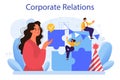 Corporate relations. Business ethics. Corporate organization development Royalty Free Stock Photo