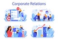 Corporate relations set. Business ethics. Corporate organization Royalty Free Stock Photo