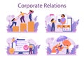 Corporate relations set. Business ethics. Corporate organization Royalty Free Stock Photo