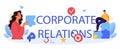 Corporate relations typographic header. Business ethics. Corporate organization Royalty Free Stock Photo