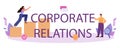 Corporate relations typographic header. Business ethics. Corporate organization Royalty Free Stock Photo