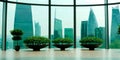 Corporate round building inner view, Healthy corporate Office building and green environment. Royalty Free Stock Photo