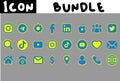 Corporate social media, communication icon design bundle. Professional icon design set. Royalty Free Stock Photo