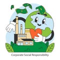 Corporate Social Responsibility concept. Flat vector illustration. Royalty Free Stock Photo