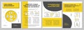 Corporate social responsibility funds yellow brochure template Royalty Free Stock Photo