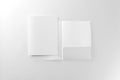 Corporate stationery set mockup. Two presentation folders and le